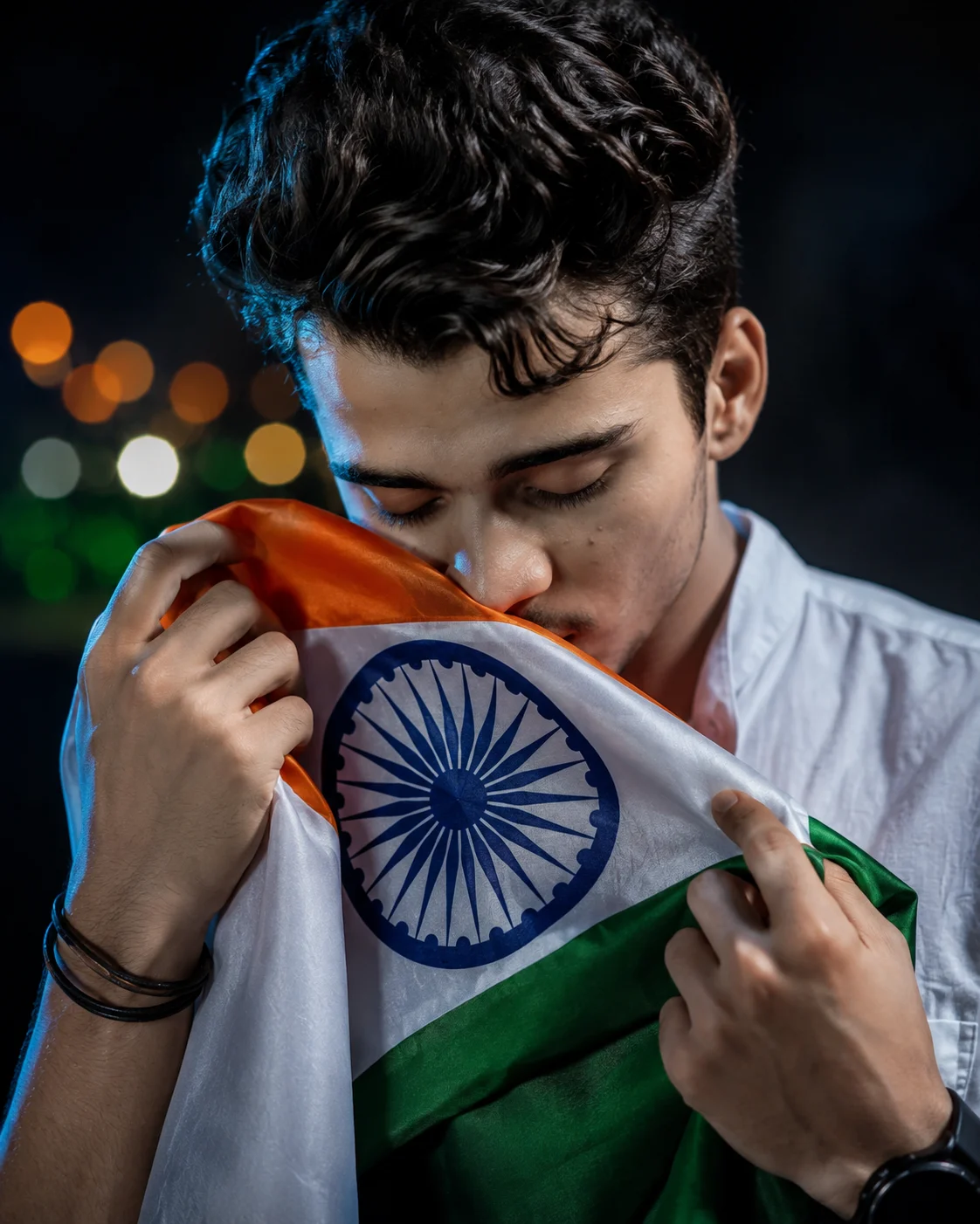 Indian Flag Kiss Emotional AI Photo Prompt